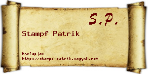 Stampf Patrik névjegykártya